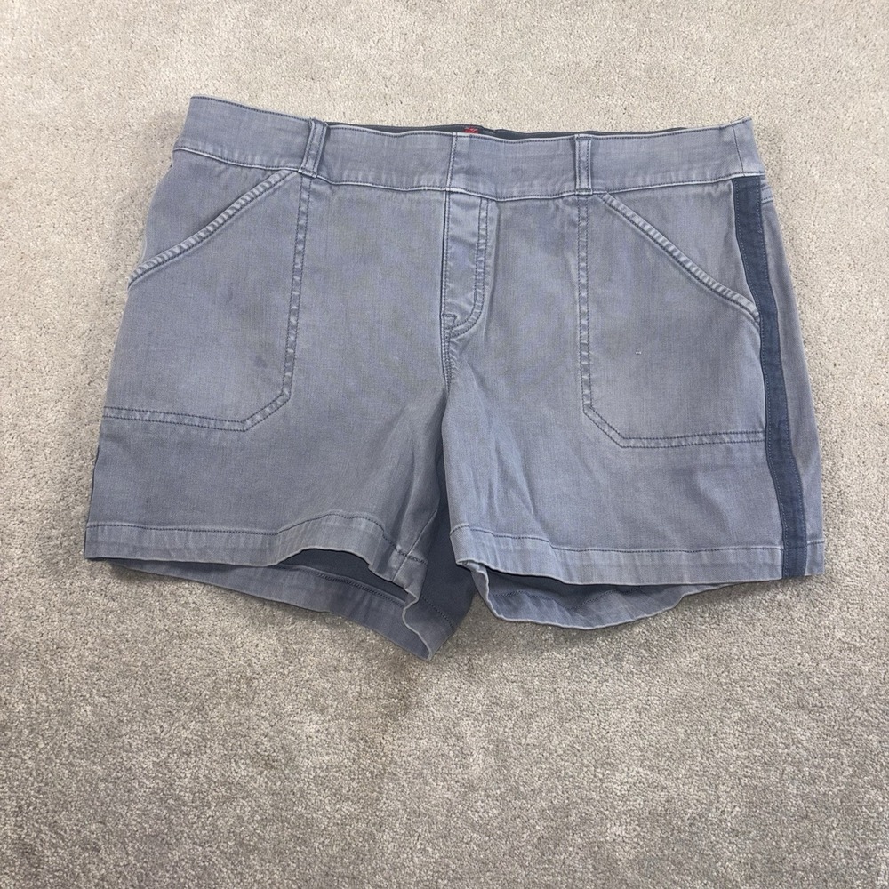 Spanx 5" Stretch Twill Shorts Blue/gray Color  Size XL 20318